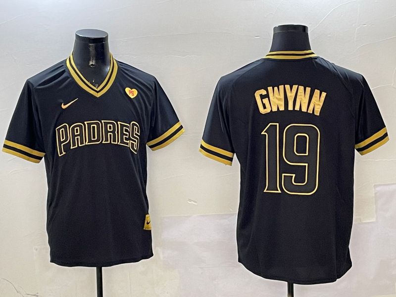 Men San Diego Padres #19 Gwynn Black Gold Game 2025 Nike MLB Jersey style 3258->san diego padres->MLB Jersey